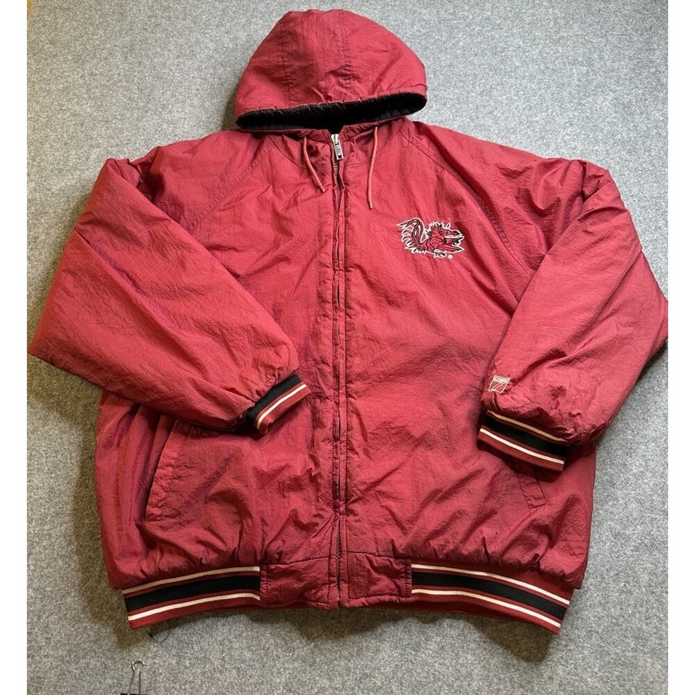 Vintage Logo 7 South Carolina Gamecocks Jacket Mens XL Rep Zipper Pull Back Hit